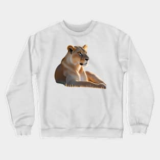 Animal Lion Gazing Crewneck Sweatshirt